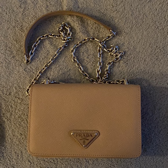Prada Logo Saffiano Leather Shoulder Bag - Picture 5 of 9